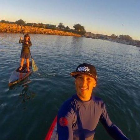 Selfie on paddleboard in the morning